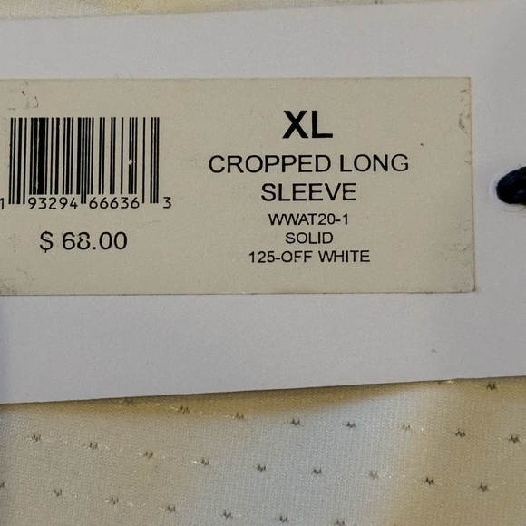 WEWOREWHAT LADIES CROP TOP IN LONG SLEEVE IN A SLIM FIT WITH A CREW NECKLINE - Picture 5 of 5